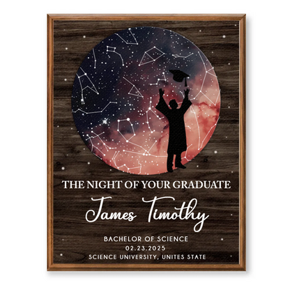Star Map Graduation Gift For Him Canvas, Custom Star Map Canvas, Graduation Present For Son, Graduation Keepsake For Him