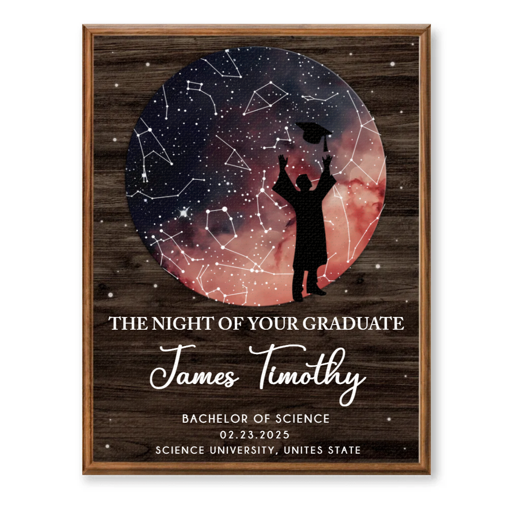Star Map Graduation Gift For Him Canvas, Custom Star Map Canvas, Graduation Present For Son, Graduation Keepsake For Him