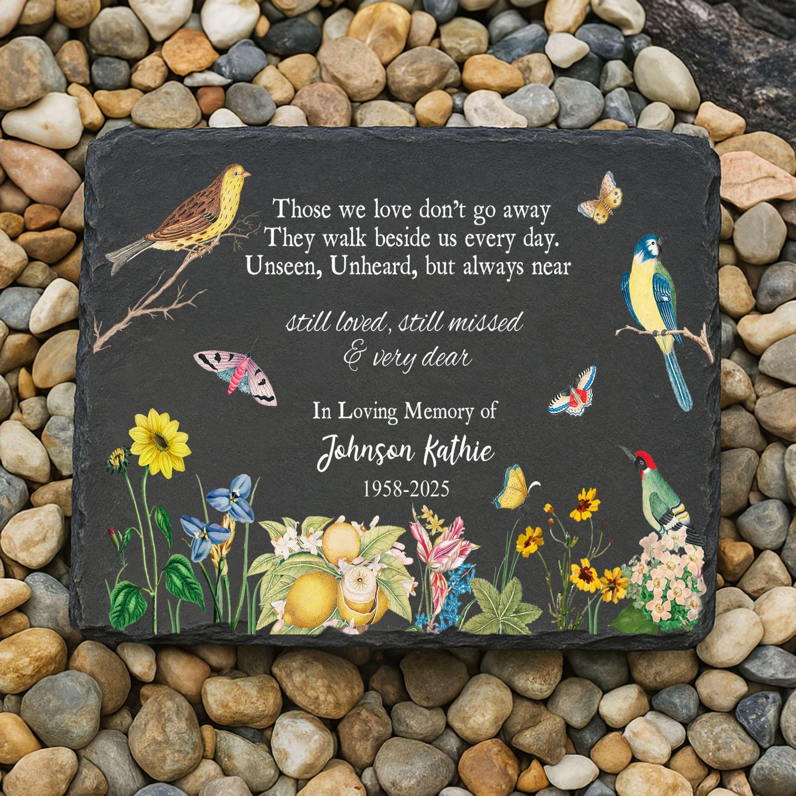 Personalized Memorial Gifts, Memorial Stone, Memorial Garden Slate Grave Marker, Mom Loss Memorial Gardening Gift Loss of a Loved One Gift