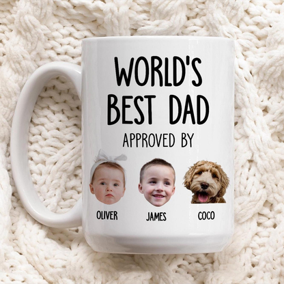 Custom Baby Face Mug for Dad Personalized Fathers Day Kids Photo Mug with Baby Photo Gift from Kids Picture Babies Faces Mug from Wife Daddy