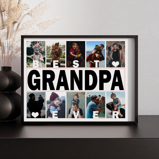 Personalized Grandpa Photo Collage, Grandpa Gift, Custom Gift For Grandpa, Grandpa Collage Print, Custom Gift from Grandkids to Grandpa