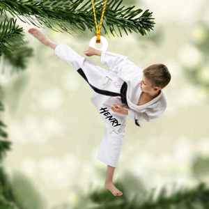 Karate Boy Personalized Christmas Ornament, Gift For Karate Lover