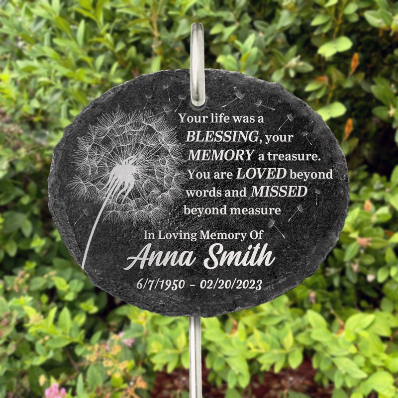 Thank You For Your Blessing Life - Personalized Slate Plaque - Sympathy Gift For Family Members, Memorial Gift