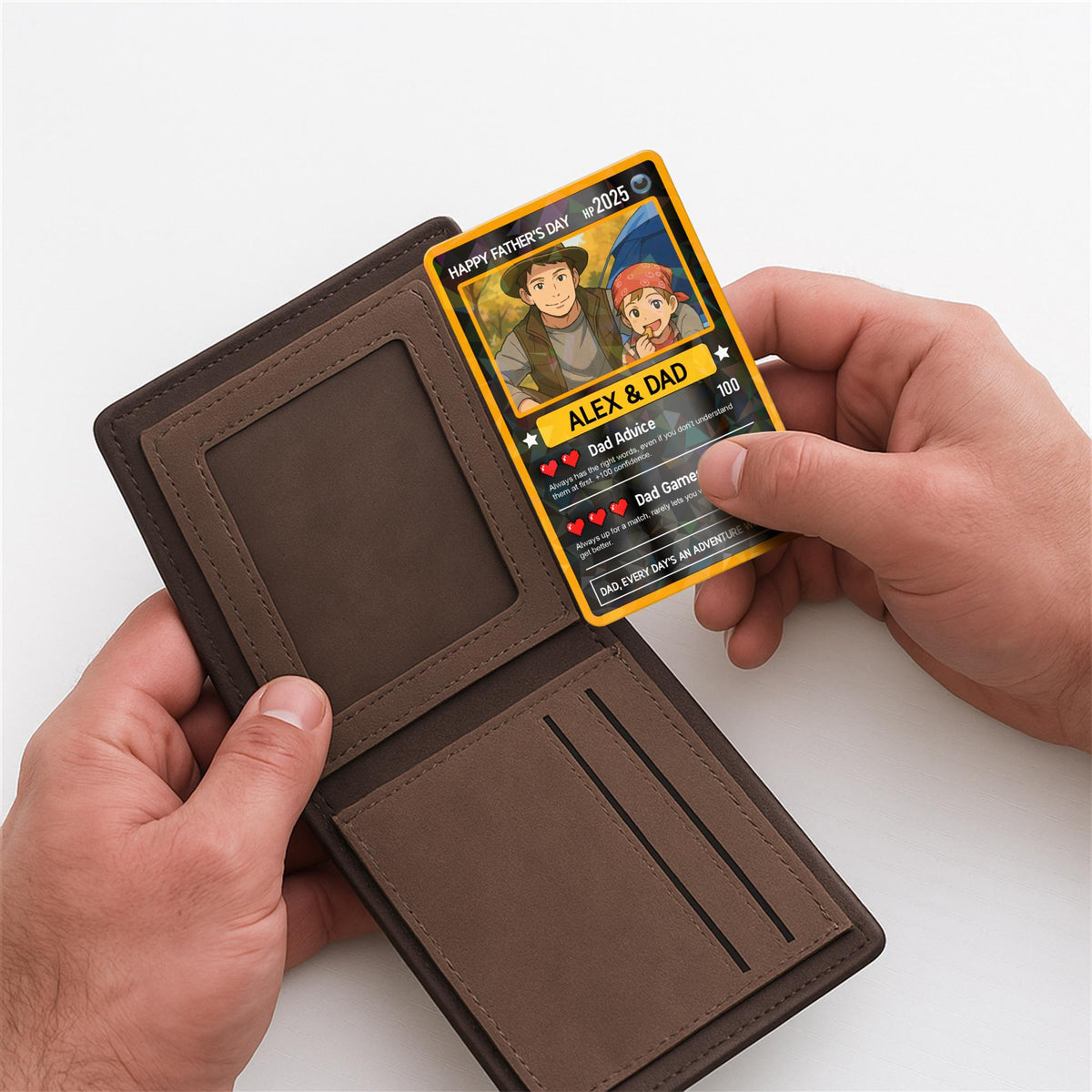 Personalized Poke Father's Day Card, Custom Anime-Inspired Gift for Dad, Father's Day Card from Kids, Unique Dad Trading Card Gift