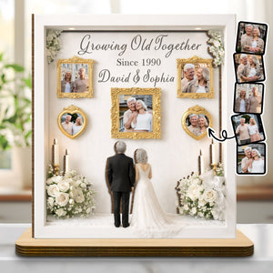 Growing Old Together Wedding Gallery - Personalized Wooden Plaque - Gift For Couple