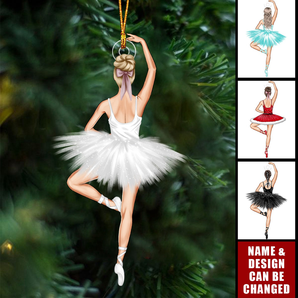 Ballet Dancer Personalized Acrylic Ornament, Gifts For Ballet Dancer, Christmas Ornament