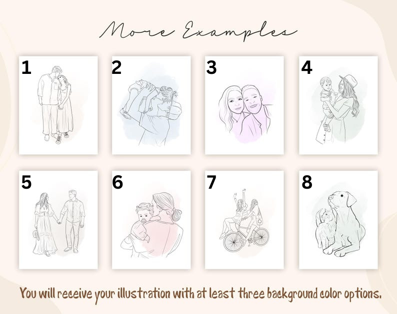 Custom Line Art, Custom Family Line Drawing From Photo, Personalized Gift For Him, Custom Grandpa Gift, Family Portrait, Gift For Dad