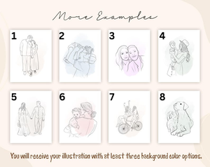 Custom Line Art, Custom Family Line Drawing From Photo, Personalized Gift For Him, Custom Grandpa Gift, Family Portrait, Gift For Dad