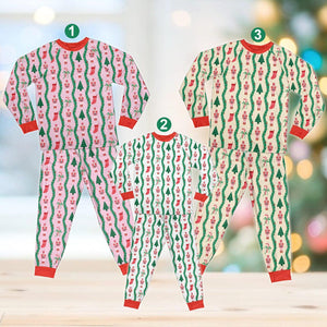 Nutcracker Christmas Pajamas, Preppy Coquette Candy Cane Christmas Long Sleeve Pajama Set, Family Christmas Pajamas, Matching Holiday PJs
