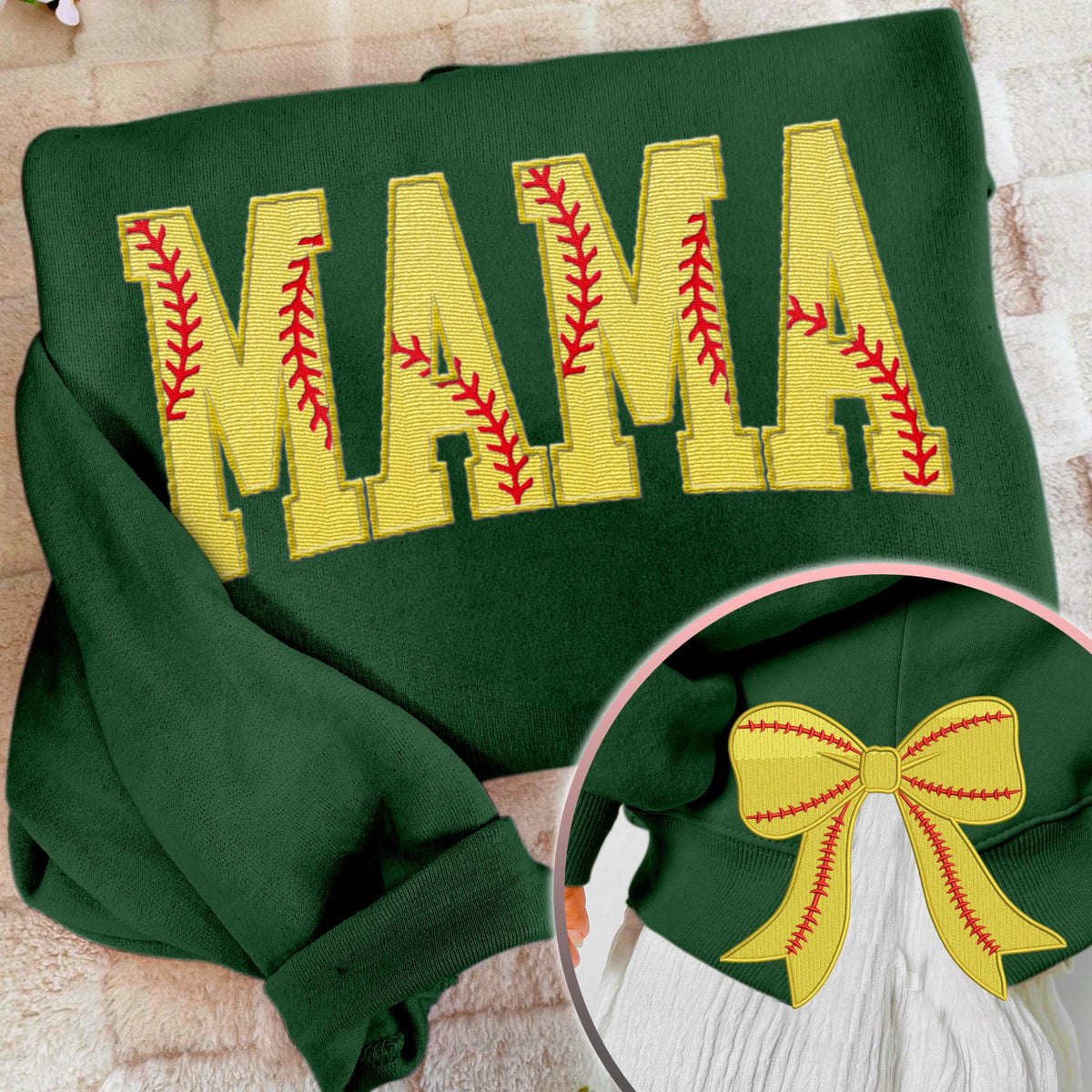 Softball Mama Coquette Bow Game Day Funny Sports Lover Mom