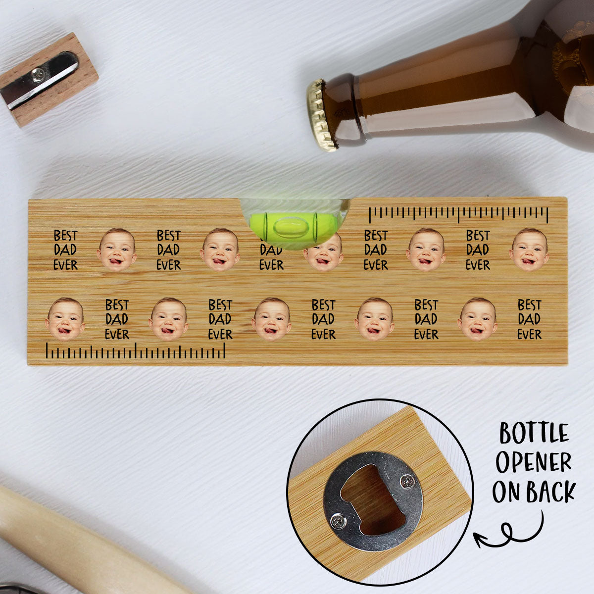 Best Dad Ever Custom Kid's Face - Personalized Bottle Opener - Gift For Dad, Father's Day, Birthday Gift