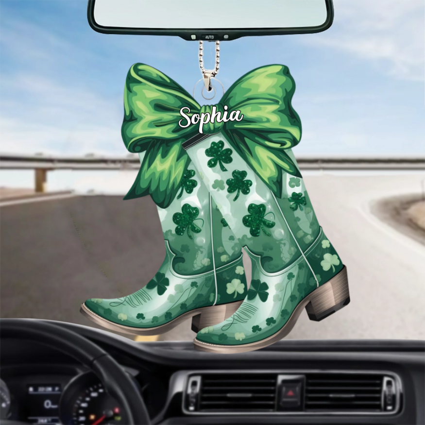 Coastal Cowgirl Boots, Personalized Acrylic Ornament, Christmas Gift For Cowgirl