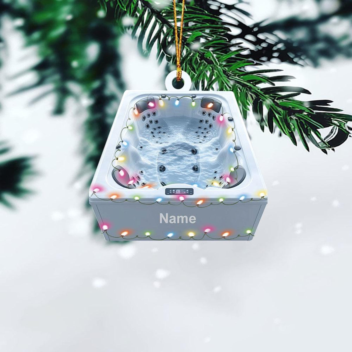 Personalized Whirlpool Bathtub Ornament, Hot Bathtub Spa Christmas Ornament, Hot Tub Sauna Ornament, Tub Swimming Pool Ornament