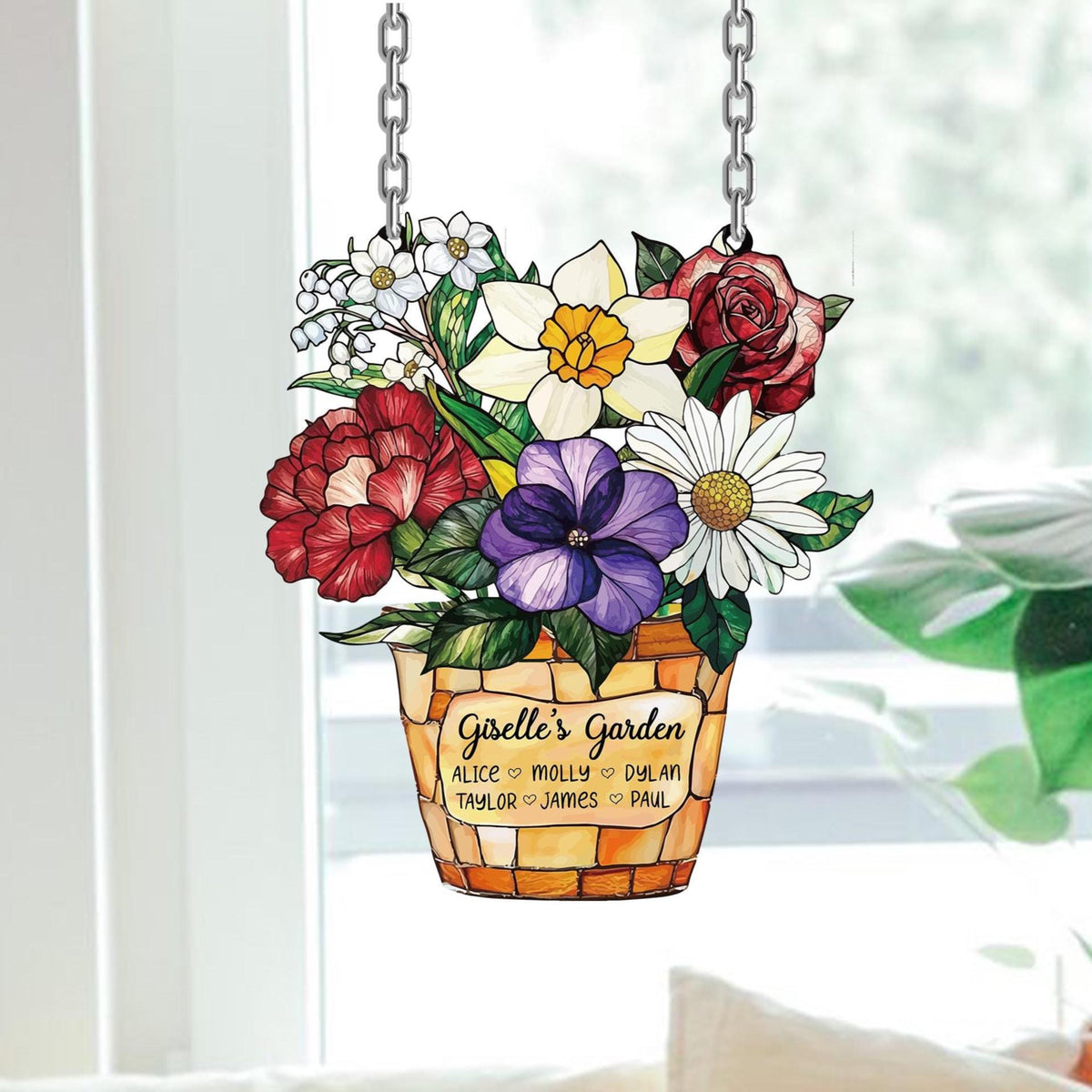 Custom Flowers Garden Sign, Personalized gifts, Personalized Mom s Garden Gift, Livingroom Decor, Flower Decoration Gift