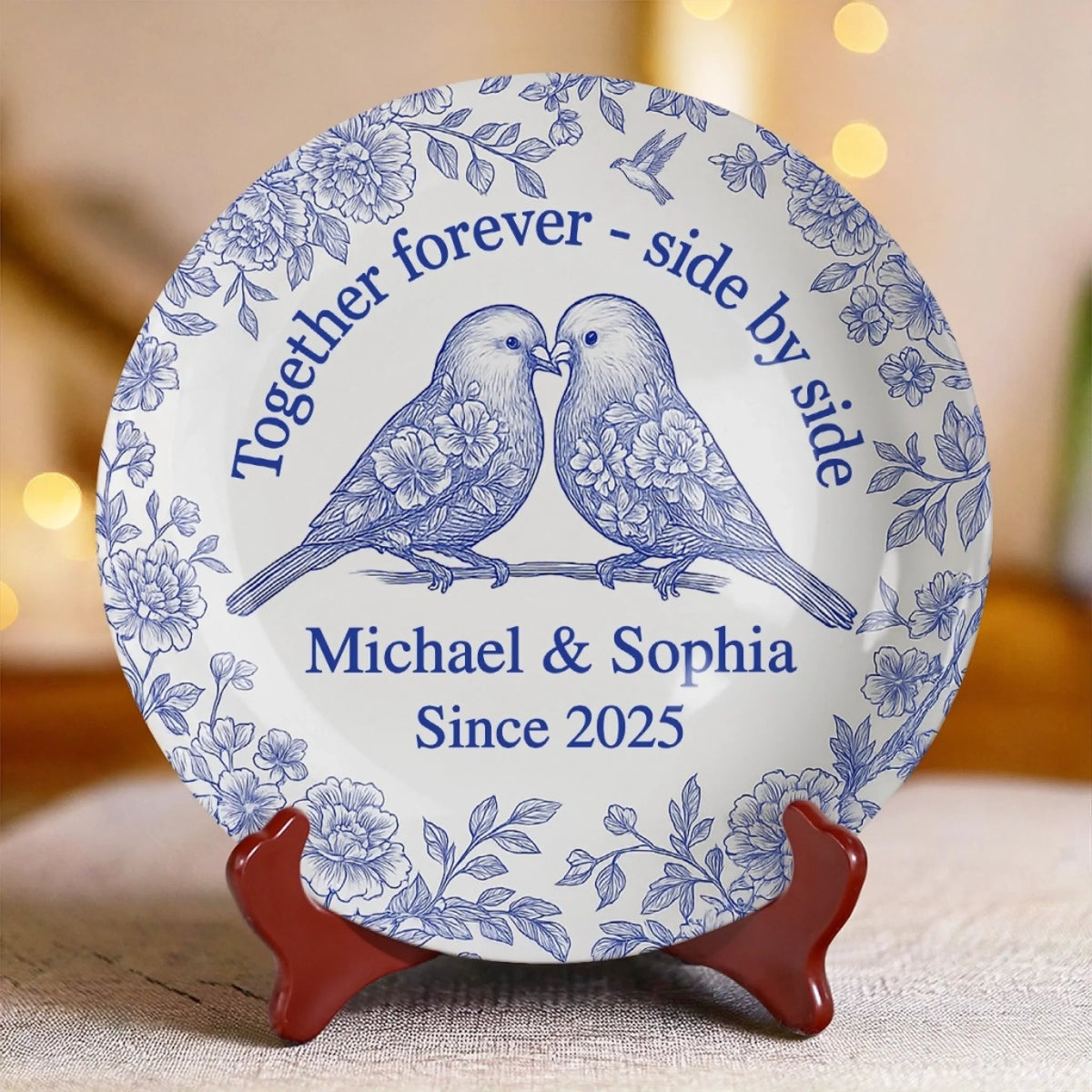 Together Forever - Personalized Ceramic Plate - Gift For Couple, Anniversary Gift
