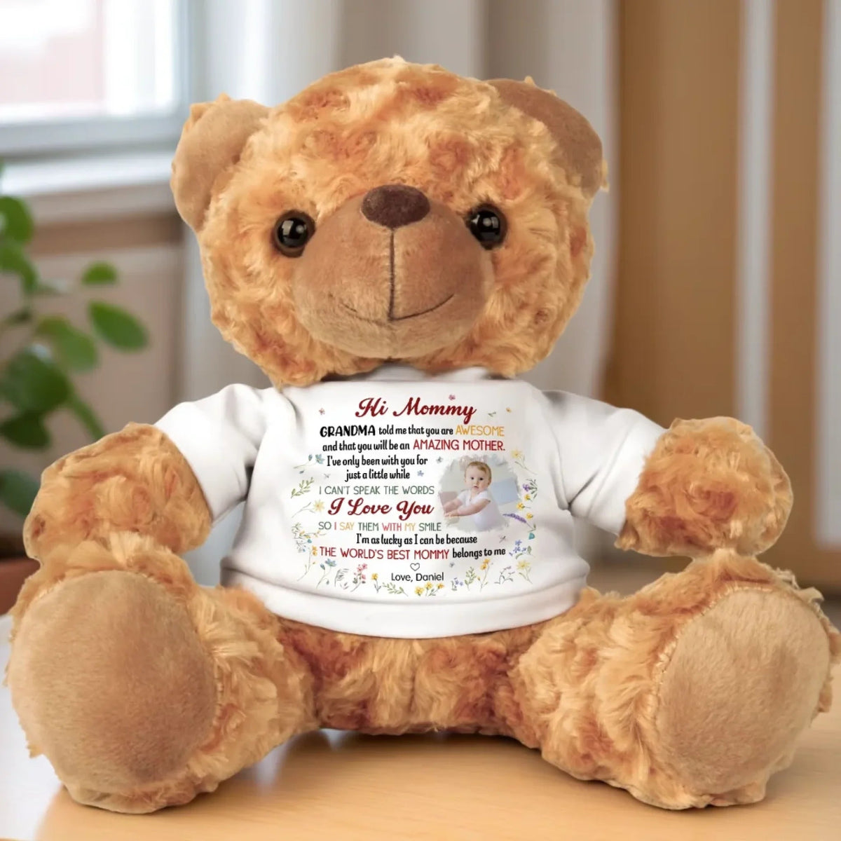 The World's Best Mommy Belongs To Me - Personalized Teddy Bear Plush - Gift For Mother, Mother's Day