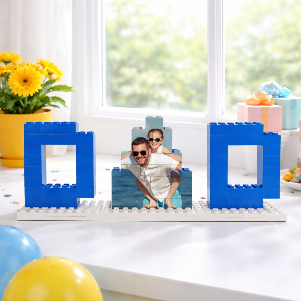 Personalized Dad Photo Building Brick Puzzles, Custom Photo Puzzle, Grandpa Photo Gift, Personalized Gift, Fathers Day, Gift for Her
