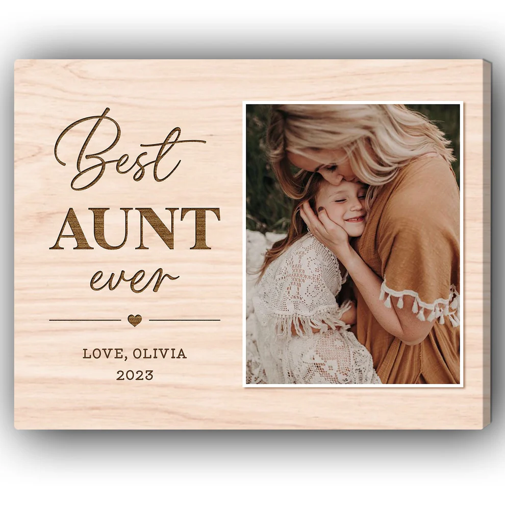 Best Aunt Ever - Personalized Canvas - Birthday Gift, Mother's Day Gift for Aunt
