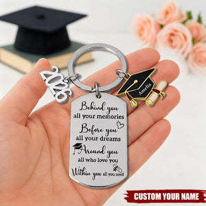 Family Personalized Custom Graduation Keychain - Graduation Gift For Family Members, Brothers, Sisters