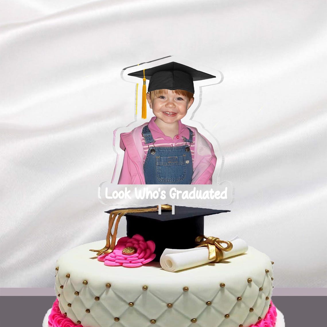 Personalized Childhood Photo Acrylic Cake Topper, Graduation Party Decoration, Custom Photo Cake Topper, Graduated 2026, Class Of 2026 Gift