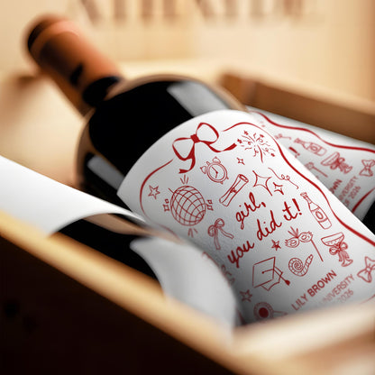 Personalized Graduation Wine Label, Custom Grad Party Decorations, Graduation Gifts for Girls