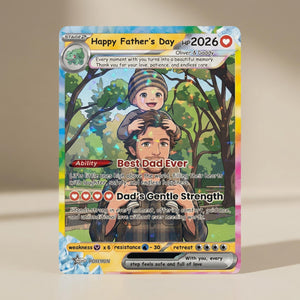 Personalized PKM Card From Photo, Custom Father's Day Holo Card, Birthday Anniversary Gift