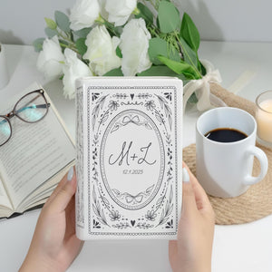 Custom Couple Initials Vase, Personalized Book Vase, Bookshelf Decor, Reading Room Flower Pot, Ceramic Book Flower Vase, Toile De Jouy Decor