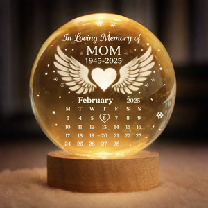 The Moment Your Heart Stopped - Personalized Crystal Ball Lamp - Memorial Gift