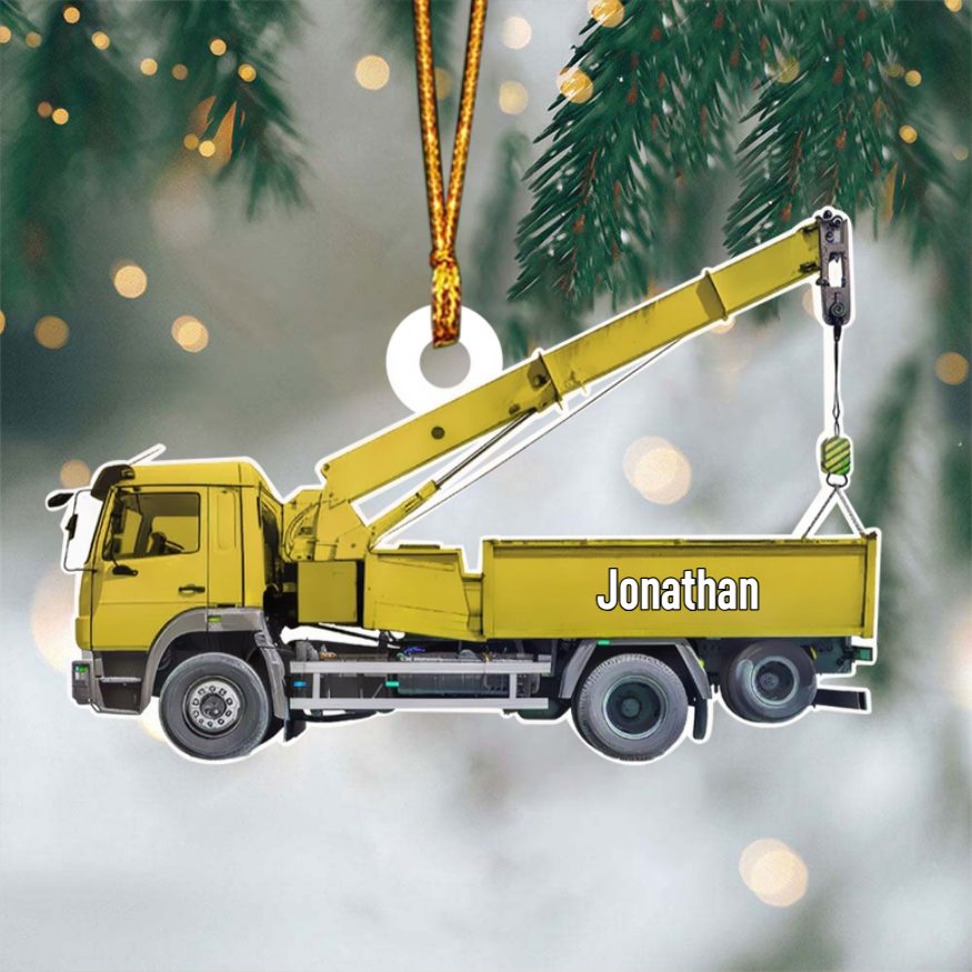 Personalized Lineman Truck Ornament, Custom Lineman Ornament, Christmas Gift