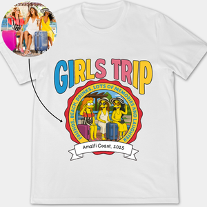 Girls Trip Lots Of Memories And Laughter Simpsonized Photo Portrait - Personalized Apparel - Gift For Bestie, Sisters, Friends