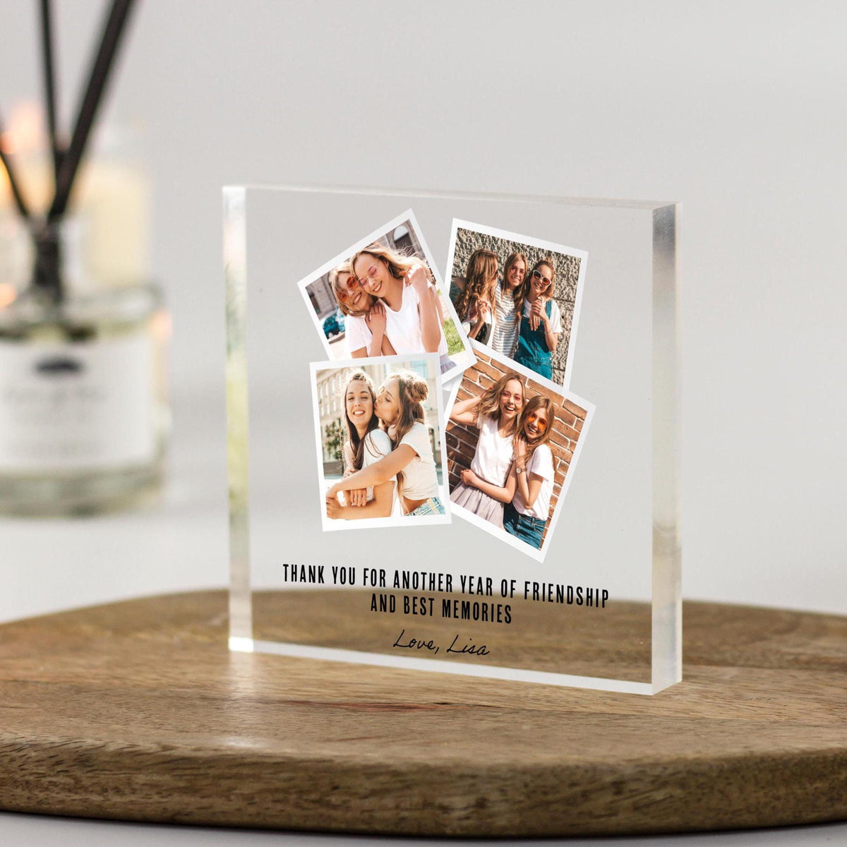 Personalised Photo Acrylic Block - 4 Photo Collage Bestie Gifts, Gift for Friend, Friendship, Soul Sisters, Best Friends, BFF