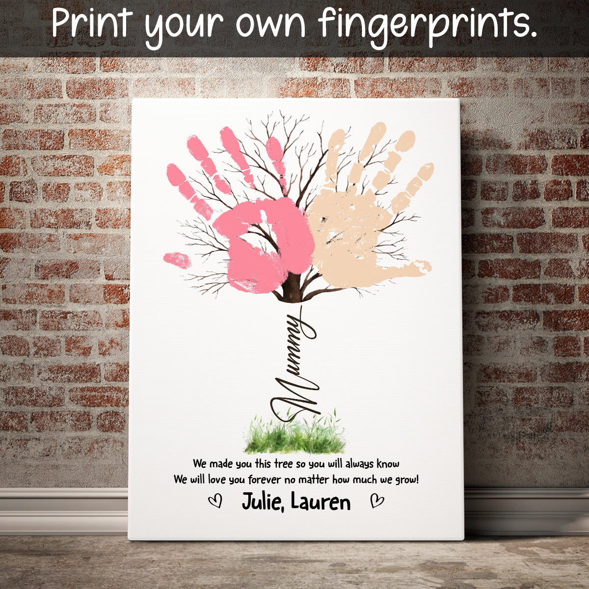 Handprint We Made You This Tree Custom Canvas Poster Gift For Mom Granndma