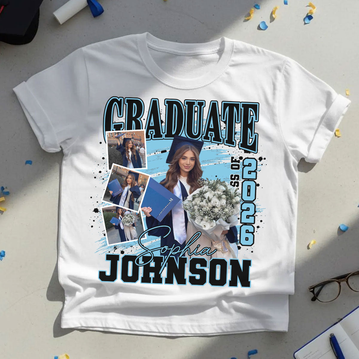 Graduation Photo Collage - Personalized T-Shirt