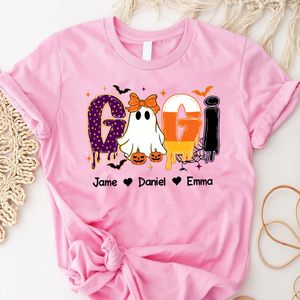 Preppy Halloween Gigi Cute Ghost Grandma and Grankids Shirt - Personalized Apprel - Gift For Grandma, Halloween Gift