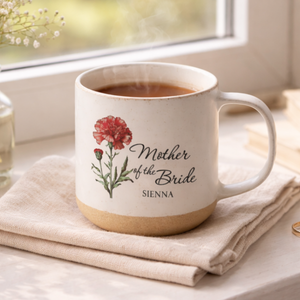 Mother of The Bride Mug, Custom Flower Coffee Cup, Mother-in-law Wedding Day Gift, Appreciation Present Mug for Mother of The Bride Groom