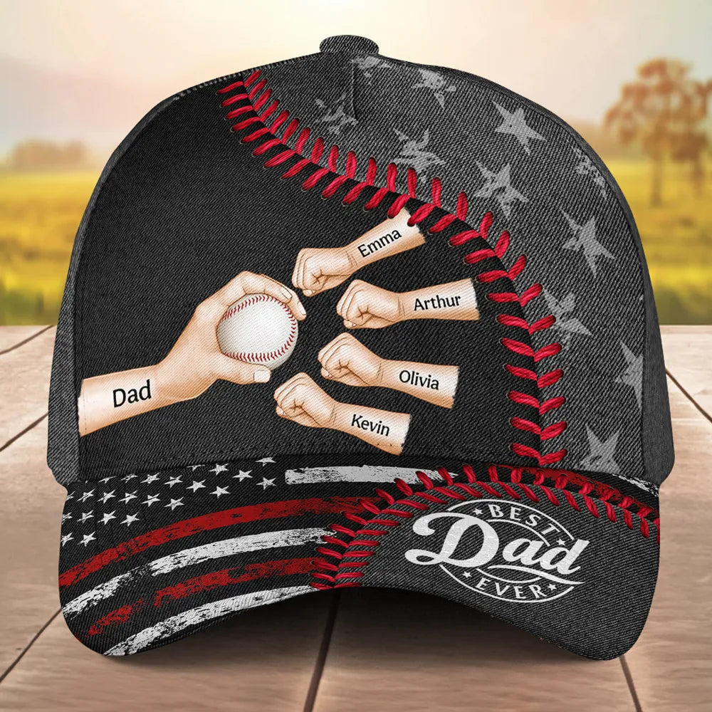 Best Baseball Softball Dad Ever - Personalized Classic Cap - Gift For Grandfather, Dad, Father's Day, Birthday Gift Idea