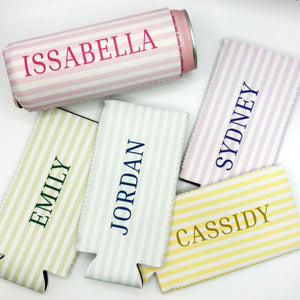 Monogrammed Slim Can Cooler Personalized Bachelorette Favor Grandmillennial Skinny Can Cooler Custom Bridal Party Gift Bridesmaid Gift Idea