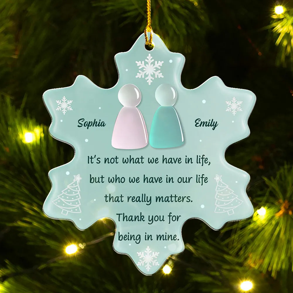 Thank You For Being In Mine Sea Glass - Personalized Acrylic Ornament - Christmas Gift For Family, Friends, Sisters, Brothers