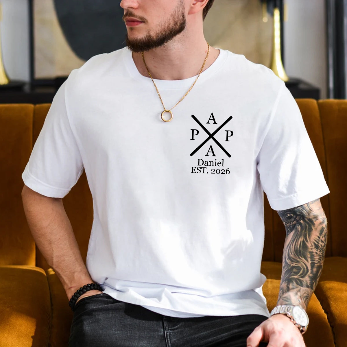 Timeless fatherhood: Personalized dad shirt. Father's Day gift
