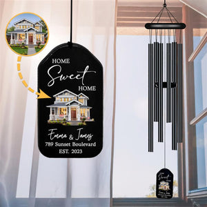 Personalized Home Sweet Home Wind Chime, Housewarming Wind Chime, Housewarming Gifts, New Home Gifts, Custom House Photo, Unique Gift