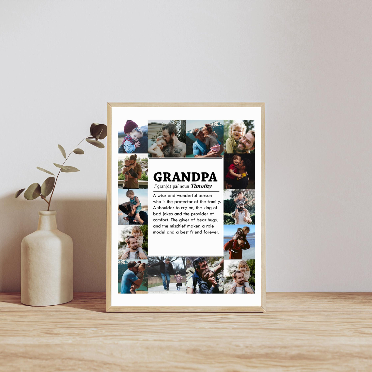 Grandpa Photo Collage, Personalized Grandpa, Gramps Photo Prints, Gramps Photo Collage, Fathers Gift, Gifts for Him, Gift Idea for Grandpa