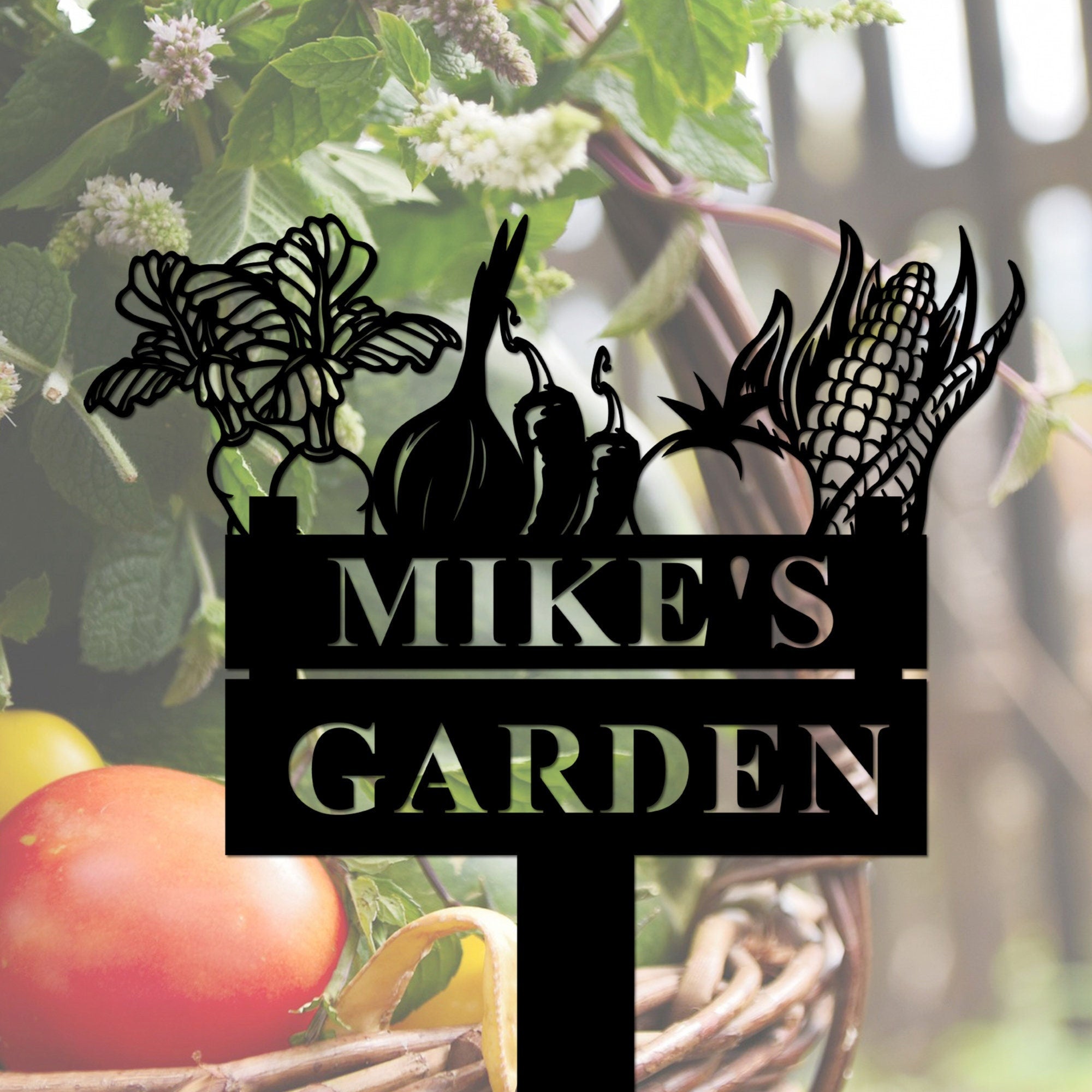 Custom Vegetables Garden Stake, Personalized Metal Garden Sign With Stake, Custom Garden Sign, Garden Decor, Gift for Gardener
