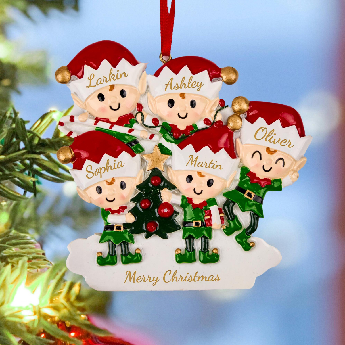 2025 Family Christmas Tree Ornament, Personalized Family Names Resin Ornament for Xmas, Family Christmas Gift, Xmas Tree Decor