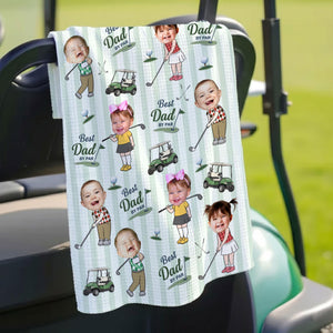 Personalized Baby Photo Golf Towel for Dad, Kids Photo Golf Towel, Best Dad By Par Towel, Fathers Day Gift For Husband, Golf Dad Gift