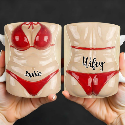 Hubby & Wifey Funny Old Couple - Personalized Mug - Valentine's Day Gift For Couple