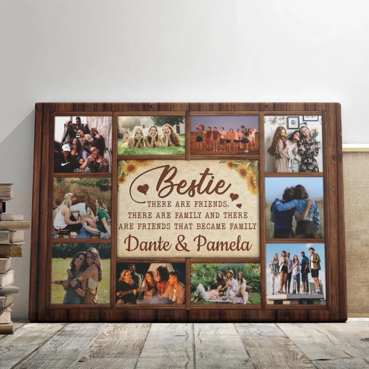 Personalized Canvas Prints, Custom Photo, Bestie Photo Collage, Best Friend Gift, Bestie Gift, There Are Friends Became Family