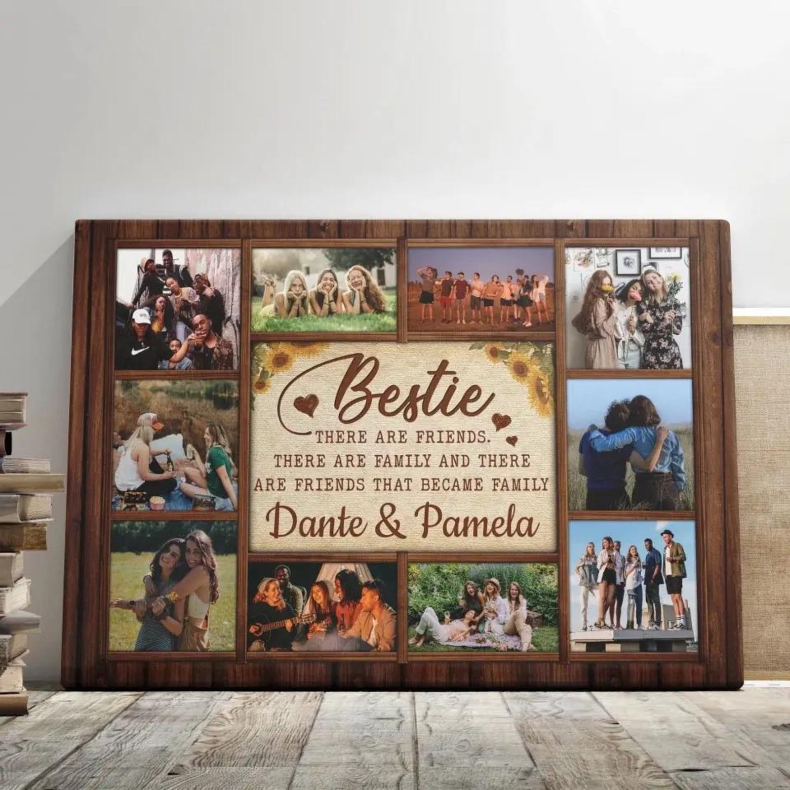 Personalized Canvas Prints, Custom Photo, Bestie Photo Collage, Best Friend Gift, Bestie Gift, There Are Friends Became Family