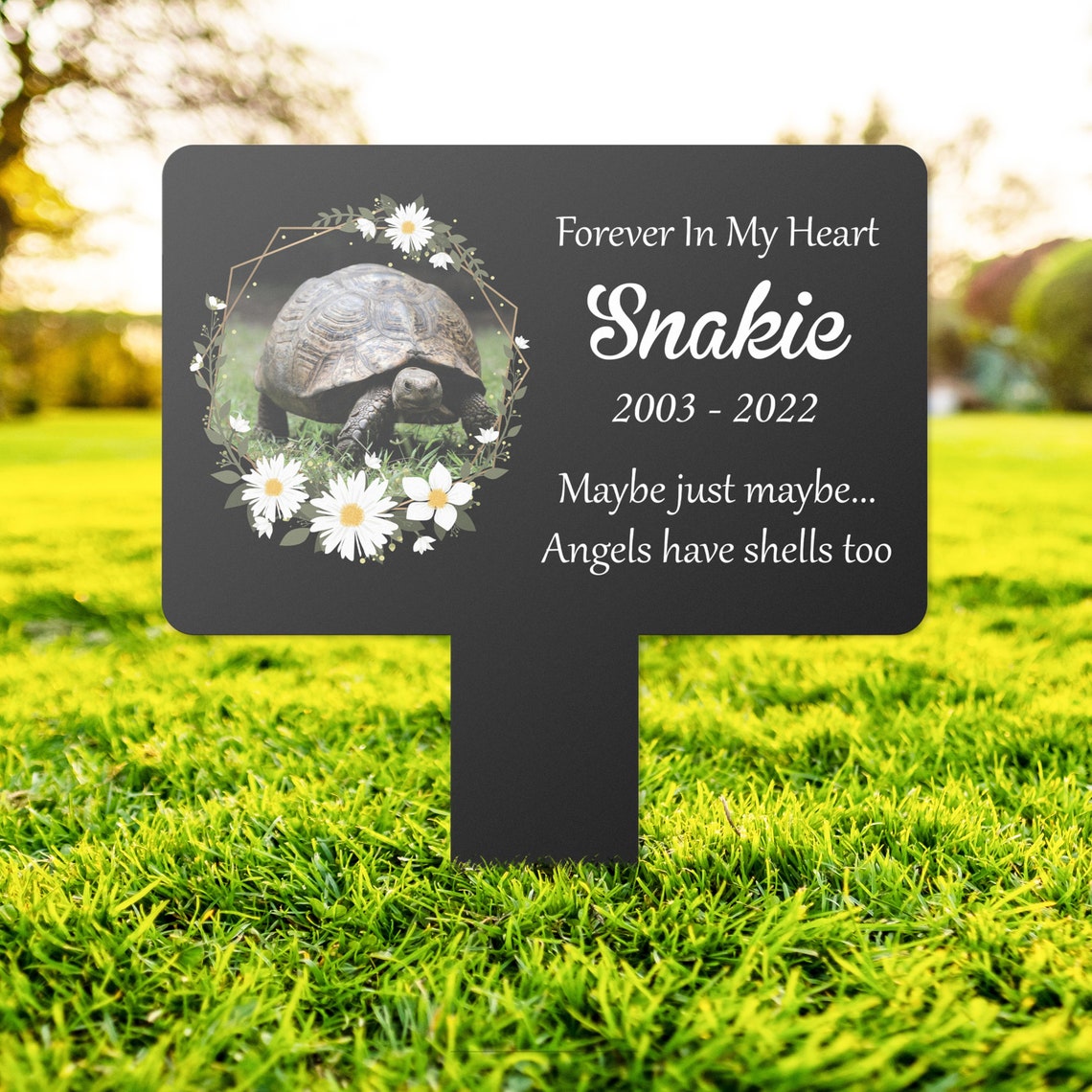 Custom Turtle Memorial Marker, Pet Memorial, Sympathy Gift, Pet Remembrance Gift, Turtle Photo Keepsake, Pet Memorial Plaques, Burial Marker