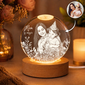 Love You Mom - Personalized Crystal Ball LED Light