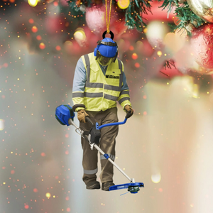 Personalized String Trimmer Tool Scythe Chainsaw Christmas Shaped Ornament - Gift For Gardener
